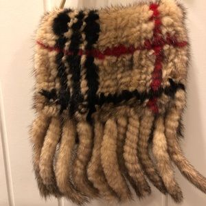 Genuine mink purse